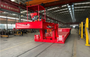 Полуприцеп-тяжеловоз с низкой платформой и гусиной шеей, 20/40 футов, грузоподъемность 100 тонн, 2/3/4-осная стальная конструкция, для механических перевозок - Product Image 2