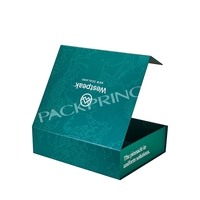 Vente en gros Grande boîte rigide en carton vert foncé à fermeture magnétique Boîte de rangement pliable pour chaussures et chaussettes pour emballage en fourrure