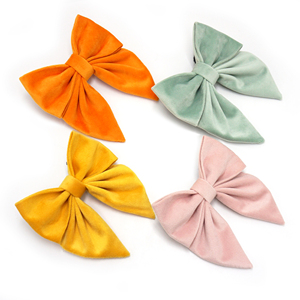 Benutzer definierte Samt Hund Sailor Bowtie Weiche bunte Luxus elegante Haustier Hund Lady Bow Hochzeit Ankündigung Hunde halsband Sailor Bowtie - Product Image 4