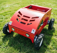 Tondeuse à gazon autotractée 4x4 à moteur essence 224cc, 550 mm, 4 temps, télécommandée, durable, avec roues en caoutchouc, fonction mulching et zéro-turn
