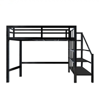 Lit superposé moderne en métal avec escalier pour dortoirs scolaires et hospitaliers – Mobilier de qualité commerciale pour étudiants et adultes