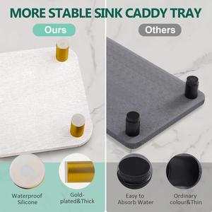 Organizzatore di lavello da bagno a secco istantaneo vassoio di asciugatura per la casa ripiano del bagno - Product Image 4