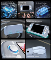 XF43 lampu game portabel 4.3 inci IPS, perangkat game layar Dual Joystick, lampu Breathing warna HD 3000mAh 15000 game sistem Linux