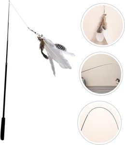 โรงงานขายส่ง คันเบ็ดแมวแบบยืดหดได้สี่ส่วน ความยาวพิเศษ 1.8 เมตร พร้อมขนนก - Product Image 5