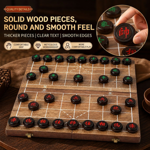 Large Carved Xiangqi <b>Set</b> Adult Chinese <b>Chess</b> Board Game Magnetic Feature Portable Packaging for School Academy Training Teaching - Product Image 1