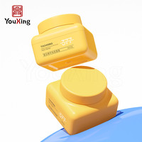 Contenant cosmétique carré personnalisé en PS 30g/50g, pot vide pour crème contour des yeux et crème visage avec bouchon à vis ABS, sérigraphié pour soins de la peau