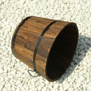 Tonneau rond <span class=keywords><strong>en</strong></span> <span class=keywords><strong>bois</strong></span> pour plantation, pot de fleurs, jardinière <span class=keywords><strong>en</strong></span> <span class=keywords><strong>bois</strong></span> - Product Image 6