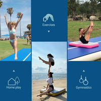 Tapis de gymnastique gonflable Novaspark en PVC imperméable avec poignées, technologie Drop Stitch, pour cheerleading et danse, vente en gros