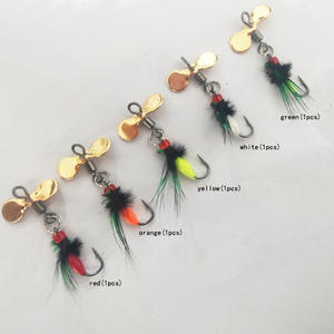 Ensemble de 5 leurres bioniques, micro-objets, hélice, paillettes, moustique poison, bouche de cheval, bande blanche, fond en métal, fabriqué en plomb - Product Image 3