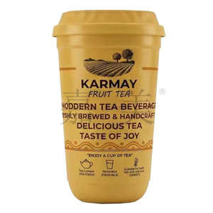 Vaso de té con limón KARMAY con tapa de 700 ml, vaso redondo de plástico para bebidas, vaso personalizado para llevar con impresión IML, vaso de calidad alimentaria. - Product Image 4