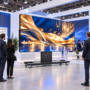 Écran LED pliable et relevable de 135 pouces P1.56, écran LED HD sur roues pour grande salle d'exposition et affichage en stand intérieur - Product Image 4