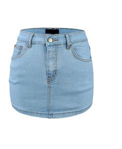 Minifalda vaquera ligera SEX a la moda para mujer, Minifalda vaquera informal con bolsillos, faldas con cintura media, microfalda - Product Image 3