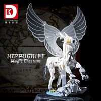 Ensemble de blocs de construction DK Hippogriff, 698 pièces, ailes mobiles qui battent, modèle de cheval ailé blanc avec support, jouet DIY pour garçons