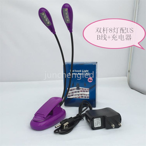 USB hoặc bình thường Pin rắn mắt đầu kép có thể sạc lại cuốn sách đọc vào ban đêm trên giường, ấm đọc ánh sáng với kẹp - Product Image 4