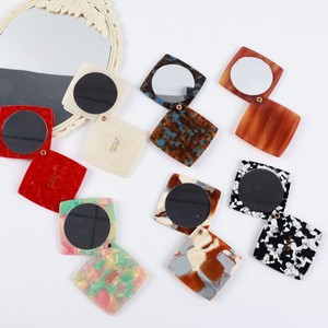 <span class=keywords><strong>Miroir</strong></span> de maquillage portable personnalisé en acétate, mignon, carré, pour retouches, style européen et américain pour femmes - Product Image 4