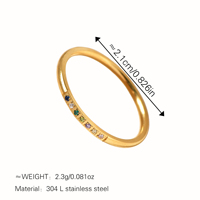 Perhiasan Fashion Berkualitas Grosir, Cincin Tumpuk Elegan Berlapis Emas 18k dari Baja Anti Karat dengan Inlay Zirkon Warna-warni untuk Wanita