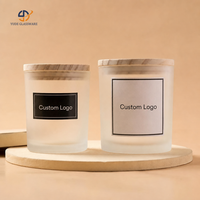 Porte-bougie cylindrique en verre mat avec couvercle, directement de l'usine, pour la décoration de table basse et les étagères de magasin de cadeaux
