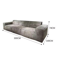 Canapé de compression gris de qualité supérieure en velours côtelé canapé modulaire 3 places avec rembourrage en peluche pour salon confortable