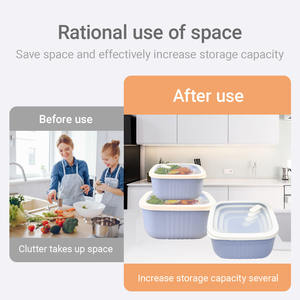 Congelatore a microonde sicuro ciotole da portata con coperchi per avanzi di preparazione del pasto frigo organizzazione chicchi secchi - Product Image 5