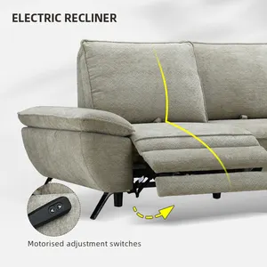 Sofá de tela con sillón reclinable eléctrico Juego de sofá de esquina europeo con sofá de salón para sala de estar para Villa