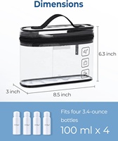 Organisateur de sac cosmétique de maquillage transparent approuvé par la TSA personnalisé sac de voyage taille Quart sacs de toilette essentiels étuis