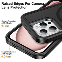 Housse de protection magnétique antichoc Triple Defence de luxe pour iPhone 16 Pro Max 14 Pro 15-Compatible Apple