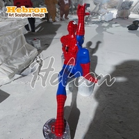 Statue de super-héros personnalisée en fibre de verre, sculpture de Spiderman grandeur nature
