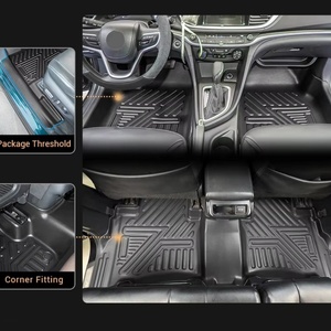 Good Quality TPE Non-<b>Slip</b> Waterproof 3-Piece <b>Full</b> Set Geometric Pattern 3-3.5mm Thick All Season Flexible Car Mats for BYD Yuan - Product Image 2