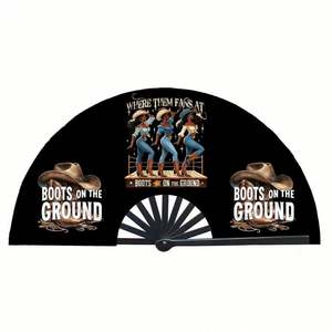 Éventails pliants holographiques personnalisés de 13 pouces, grands éventails traditionnels sculptés irrésistibles pour les fêtes américaines - Product Image 5