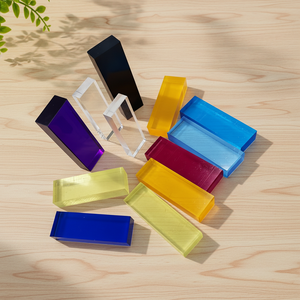 Blocs acryliques transparents arc-en-ciel imprimés, lot de 54 blocs de couleurs, cubes de construction en acrylique pour l'apprentissage sensoriel, jouets de construction - Product Image 2