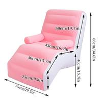 Canapé inclinable moderne en PVC + en forme de S pliable gonflable avec de grands accoudoirs pour chambre à coucher à l'intérieur