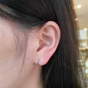 Dylam Bling Earring 5a Cubic Zircon Vintage Designer Ladies Sterling <b>Silver</b> Earring Colorful Cubic Zircon Mini <b>Hoop</b> Earrings - Product Image 3