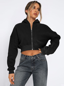 <span class=keywords><strong>Felpa</strong></span> da <span class=keywords><strong>Donna</strong></span> Trendy con Zip e <span class=keywords><strong>Maniche</strong></span> Lunghe, Stile Streetwear, per Primavera, Autunno e Inverno - Product Image 1