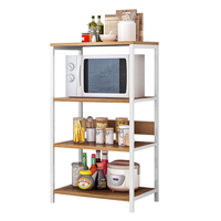 Meubles de salon, étagère de rangement en bois minimaliste nordique, 4 niveaux, supports de rangement pour micro-ondes de cuisine