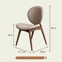 Chaise de salle à manger DISHI de luxe moderne en bois massif avec dossier haut et dossier rond pour la maison, le café, l'hôtel, la salle à manger