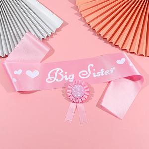 Ensemble de Badges et Corsages Rose en Ruban de Satin pour Fille, Cérémonie de Grande Sœur, Fête Prénatale, <span class=keywords><strong>Quatre</strong></span> Saisons - Product Image 4