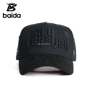 Gorras Personalizadas al por Mayor, Gorras de Béisbol de 5 Paneles, Gorras Rich Forever Bordadas con Visera de Gamuza, Marca Personalizada - Product Image 1