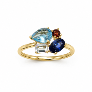 Juego de Joyería de Plata 925 con Cristal Marroquí de UM Jewelry, para Boda o Compromiso (Colgante/Anillo), Chapado en Oro de 18K, con Cristales de Laboratorio de Colores - Product Image 3