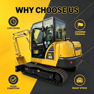 Excavatrice Komatsu PC56-7 d'occasion, faible nombre d'heures de travail, importée du Japon, mini-pelle de 5,6 tonnes, peinture d'origine, avec certifications CE et EPA - Product Image 2