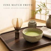 Service d'échantillonnage de fouets à matcha en bambou avec capuchon, emballage en tube de boîte en papier imprimé sur mesure, alternative naturelle et flexible