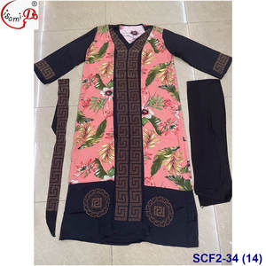 Vente en gros, robe abaya prête à l'emploi, grande taille, avec imprimé spandex doux, pierre de cristal, et écharpe, mode africaine wom - Product Image 5