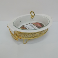 Réchauds de buffet en céramique elliptiques pour hôtels, restaurants, mariages, buffets, fêtes, présentoirs de service de nourriture chauffante