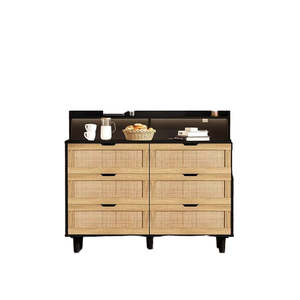 Modern Wooden Bedside Cabinet with Drawers and Doors <b>Freestanding</b> Storage Unit for Bedroom Living Room Home Office - Product Image 1
