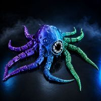 Modèle de collection articulé de pieuvre abyssale imprimée en 3D, créature marine profonde