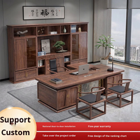 Bureau de direction moderne en bois massif Zen et ensemble de mobilier de poste de travail avec armoire de rangement Garantie cinq ans