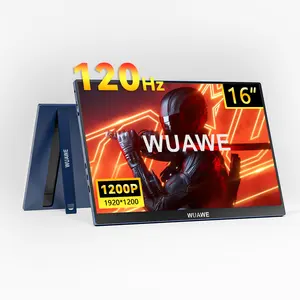 WUAWE 16-Zoll 1200P 120Hz 100% sRGB tragbarer Monitor mit eingebautem Stand für Laptops, PCs, Mobiltelefone, Switch, Xbox und mehr