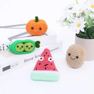 Creative Knitted Doll Toy Watermelon Potato Bean Doll Finished Knitted Vegetable and Fruit Doll Decoration