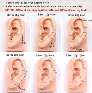Anillo Segmentado Articulado de Acero Inoxidable 316L 16G, Aro Simple sin Costuras para Nariz, Oreja, Labio, Septum, Joyería de Moda para <span class=keywords><strong>Piercing</strong></span> - Product Image 3
