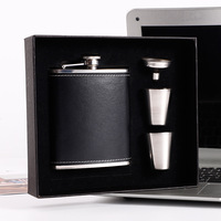 Portable En Acier Inoxydable Hip Flask Verre Vin et Whisky Pot avec Bouteille En Cuir Entonnoir Voyage Tour Drinkware Tasse