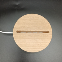 Lampe de table manuelle à éclairage boule de cristal avec base en bois massif et veilleuses